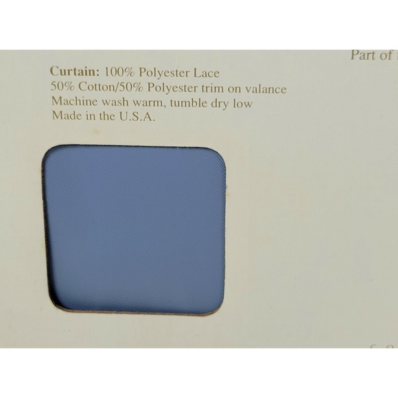 NIP Elizabeth Gray Shower Curtain & Liner Smoke Blue Tiffany Lace 6x6 - Picture 4 of 5